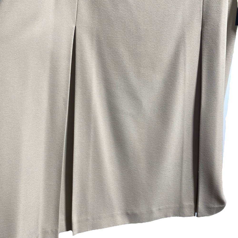 JM Studio by John Meyer Skirt Petite 14 NWT Beige Pleated A-Line Midi M-25 - Picture 4 of 14